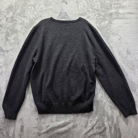 Polo Ralph Lauren Sweater Mens 2XL Gray Lambswool V Neck Pullover Pony Logo - Picture 4 of 8